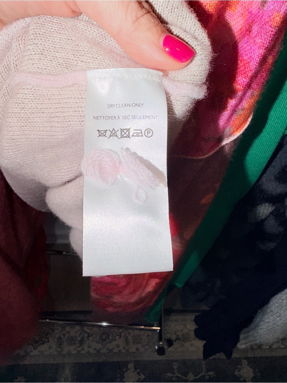 Pilcro Floral Print Brown & Pink Cashmere Crewneck Sweater - Picture 5 of 6
